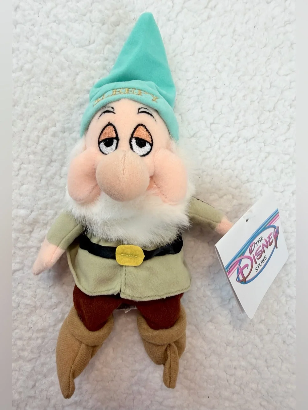 (VTG NWT) DISNEY • 1997 Complete Snow White Seven Dwarfs Plush Set w/ Bag
